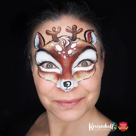Cute Deer Face Painting Design Perfect For The Holiday Season Step