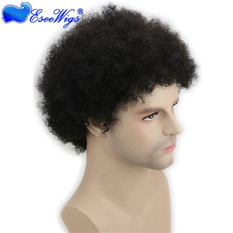 Learn everything you need to know about sporting a men's wig: Short Afro Kinky Curly Brazilian Human Hair None Lace Full ...