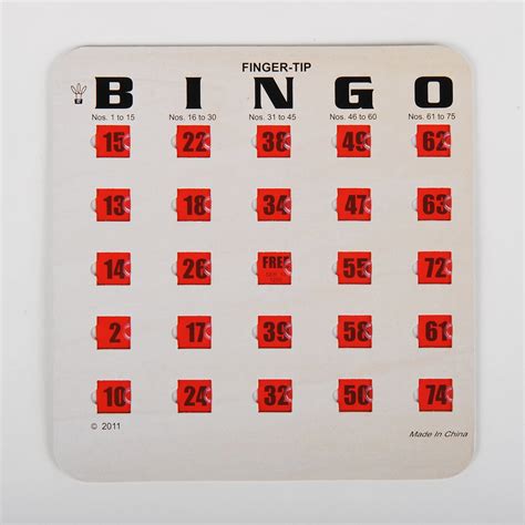Standard Fingertip Shutter Slide Bingo Cards Regal Games — Regal Games