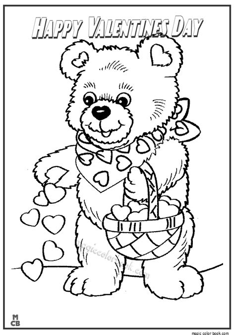 Use these as a quick. Happy Valentines Day Coloring Pages 10 | Bear coloring ...