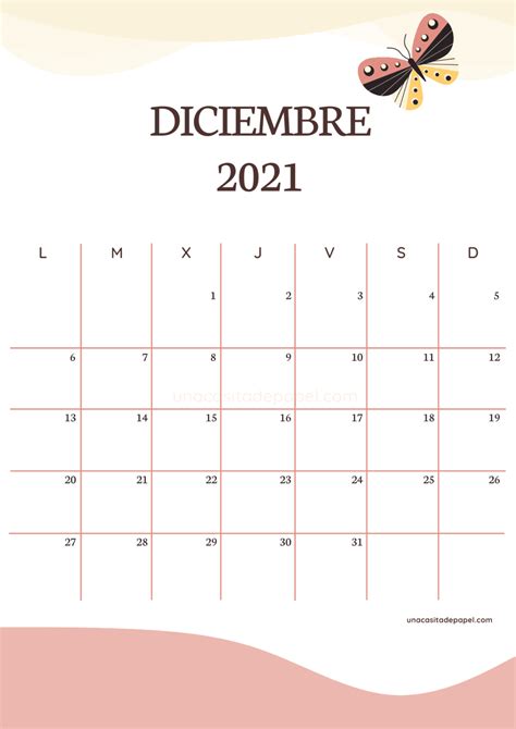 Calendario Diciembre 2021 Para Imprimir Imagesee