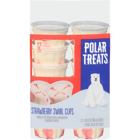 Polar Treats Strawberry Swirl Cups Ice Cream 12 3 Fl Oz Cups Ice