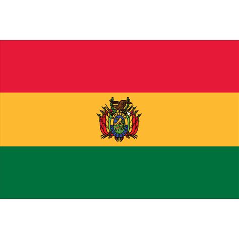 The red and green colors were part of the original flag of 1825. Bolivia - (with the seal) - outdoor - nylon - 2 x 3 ft ...
