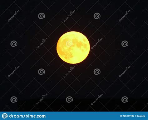 Orange Moon At Night Stock Image Image Of Orange Calm 225321907
