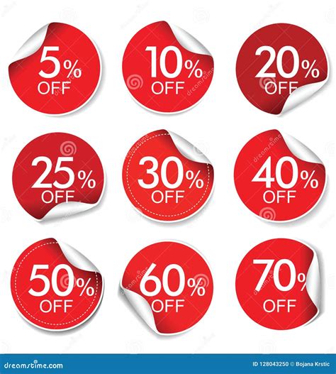 Collection Of Discount Offer Price Labels Stock Illustration