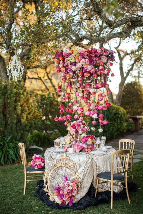 Wedding Wednesday Trend Chandeliers With Flowers Parfum Flower Company