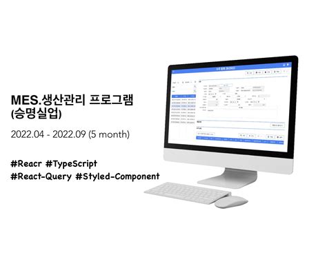 승명실업 생산 관리 시스템manufacturing Execution System Mes 외유내강 개발자