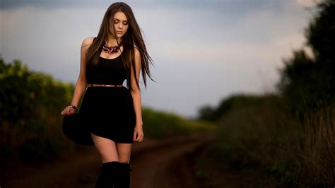 1366x768 Black Dress Girl 1366x768 Resolution Hd 4k Wallpapers Images