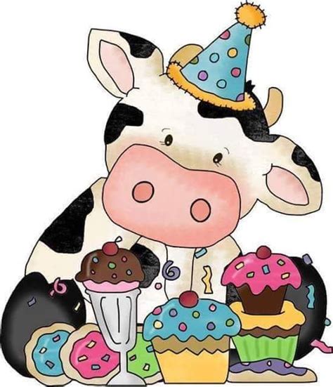 Pin By Diana Saavedra On Dibujos Happy Birthday Cow Cute Cows Cow