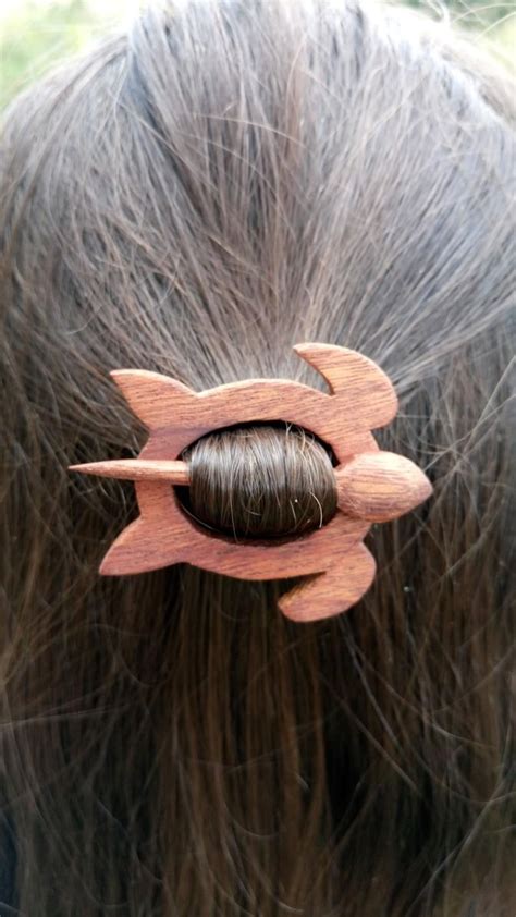 Wooden Turtle Wooden Hair Pins Clips For The Hair Little Etsy