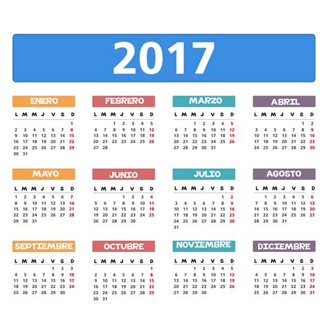 2017 Calendar Imagenes Educativas