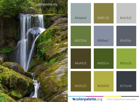 Waterfall Water Nature Color Palette