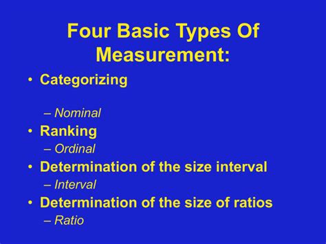 Four Basic Types Of Measurement