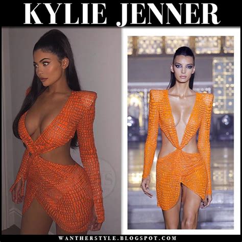 Kylie Jenner In Orange Cutout Mini Dress On May 26 ~ I Want Her Style