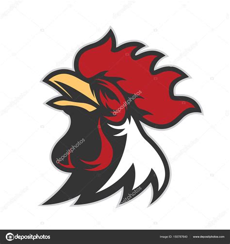 Clipart Chicken Head Chicken Rooster Head Mascot — Stock Vector