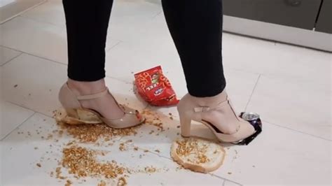 High Heels Food Trampling Food Crush With Heels Youtube