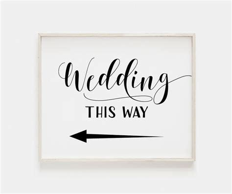 Printable Wedding This Way Sign Template Wedding Direction Etsy