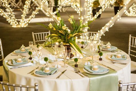 Green Inspired Wedding Table Floral Arrangements Silver Wedding