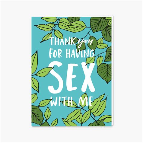 Thank You For The Sex Card Etsy