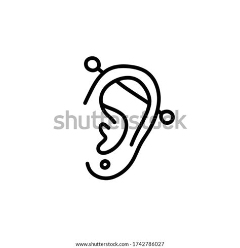 Ear Piercing Doodle Icon Vector Illustration Stock Vector Royalty Free
