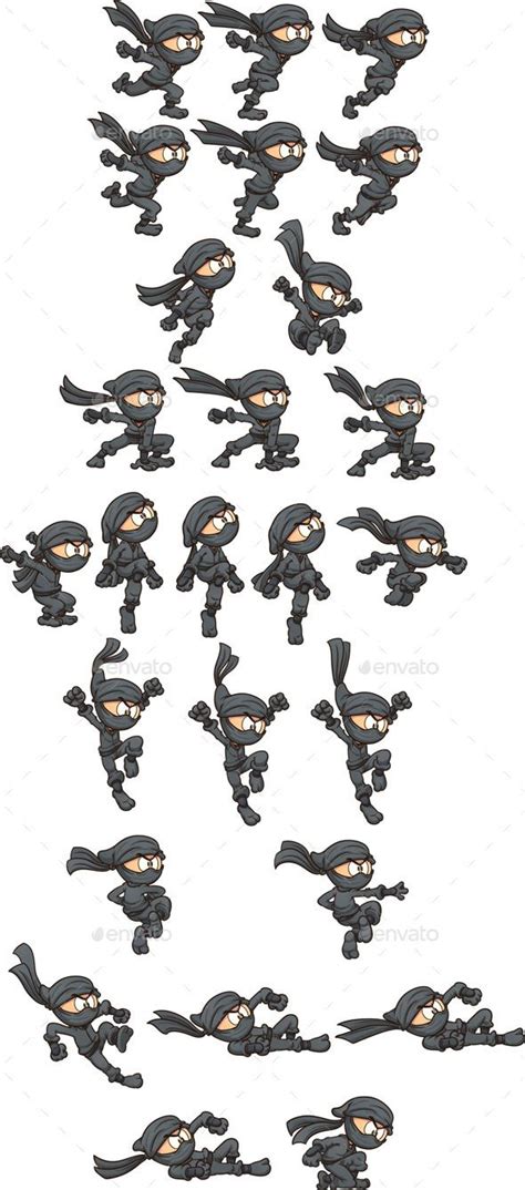 Ninja Sprites Character Design Animation Jump Animation Walking