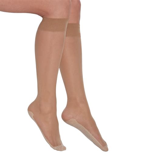 Knee Highs Sheer Knee Highs With Cotton Sole Kushyfoot