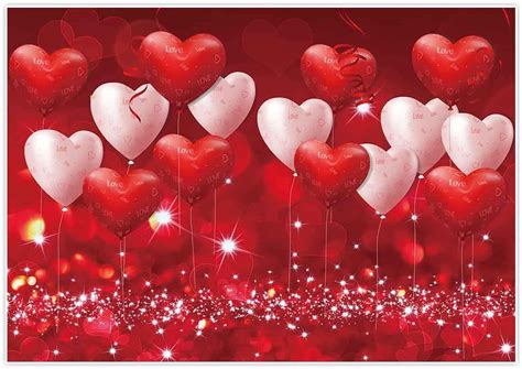 Allenjoy 7x5ft Valentines Day Backdrop Red Hearts Balloons Love Theme