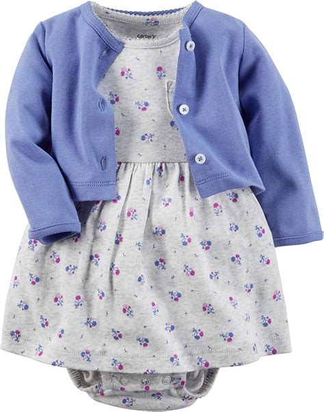 Carters Baby Girls 2 Piece Dress Set Lilacfloral 12