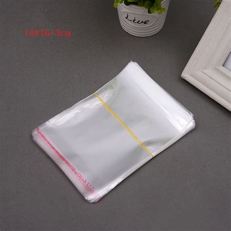 200 Pcs 1216cm3cm Transparent Self Adhesive Seal Poly Plastic Bags
