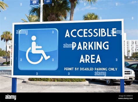 Sign For Wheelchair Accesible Parking Area In Lot At Tropicana Field