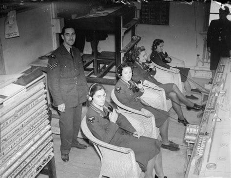 Womens Auxiliary Air Force Waaf Telephone Operators In The Operations Room At Duxford