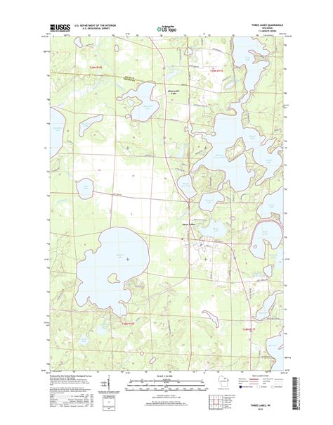Mytopo Three Lakes Wisconsin Usgs Quad Topo Map