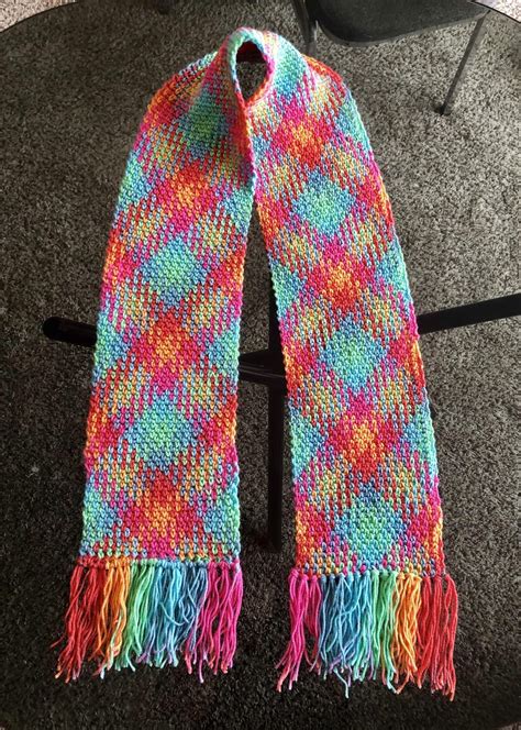 Planned Pooling Scarf With Red Heart Pooling In The Color Papaya R