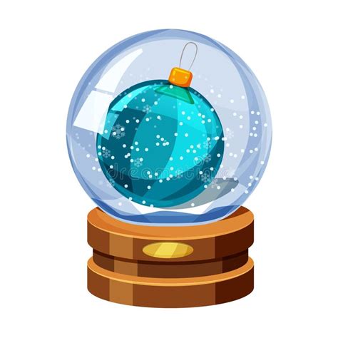 Christmas Snow Globe With The Falling Snow With Christmas Ball
