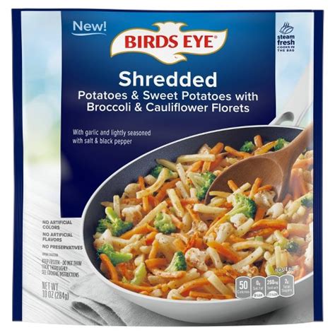 It ill give it a nice crisp. Birds Eye Shredded Frozen Sweet Potatoes With Broccoli & Cauliflower - 10oz : Target
