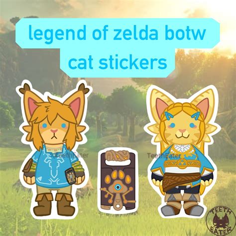 Legend Of Zelda Cat Stickers Link And Zelda Furry Stickers Etsy