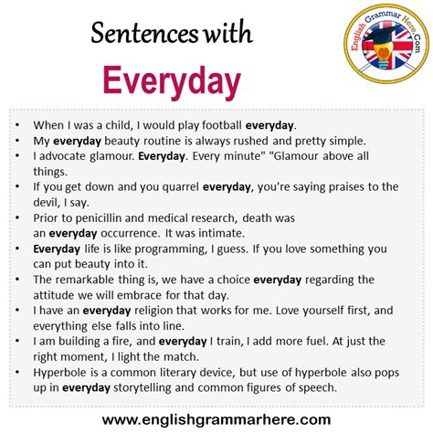 Sentences With Everyday Everyday In A Sentence In English Sentences