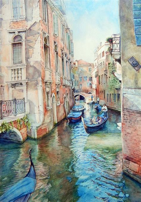 Original Venice Italy Painting Watercolor Realism