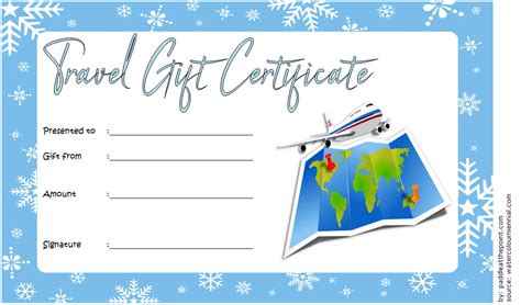 Free Printable Travel Gift Certificate Template
