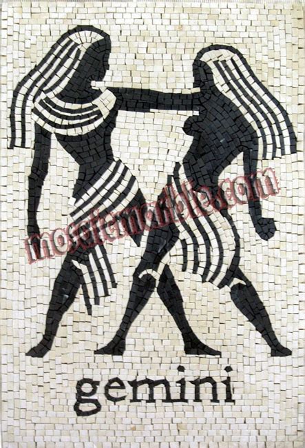 Gemini Zodiac Mosaic Mosaic Marble