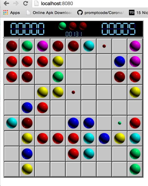 Ball Lines Game Online Click A Ball Then Click An Empty Square To Move