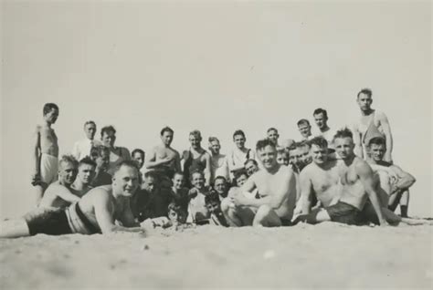 Vintage Photo 1930s Young Soldiers Men At Beach Swimwear Male Physique Gay Int 1268 Picclick