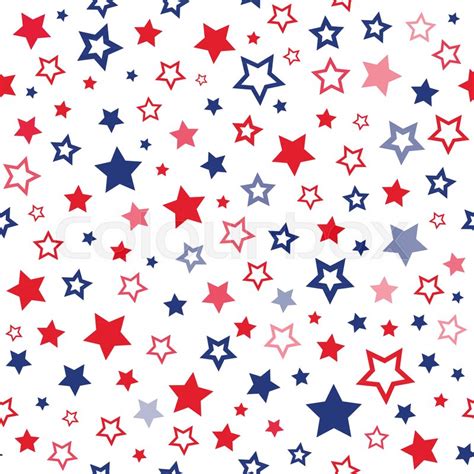 Red And Blue Stars Seamless Pattern Stock Vector Colourbox