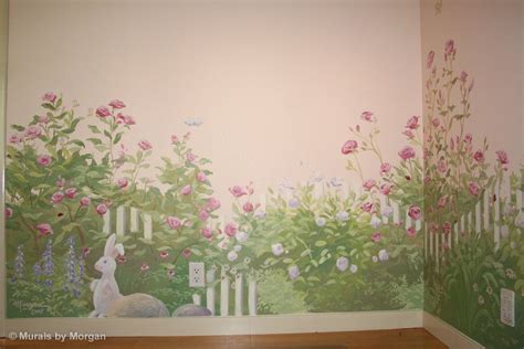 Rose Garden Nursery Mural Bunny In The Garden Kids Room Murals