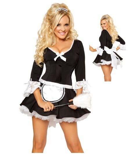 Fancy French Maid Cosplay Dresses With Headdress
