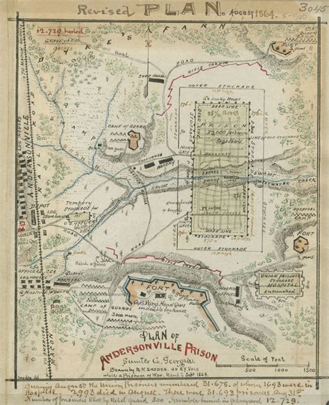Map Of Andersonville Pow Camp As Drawn By A Prisoner Andersonville