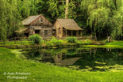 Cuttalossa Farm Landscape Photograph Spring Pond Reflection Bucks