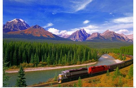 Train In Banff National Park Poster Print Ebay