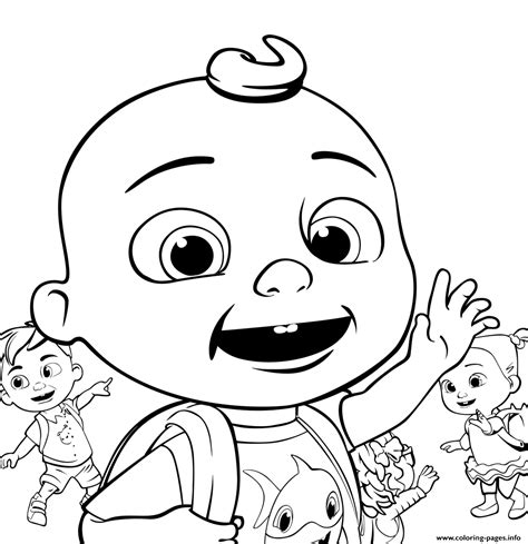 Free printable cocomelon colouring sheets : Cocomelon Going To School Coloring Pages Printable