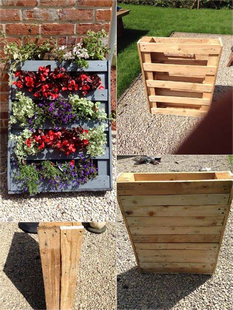 Homemade Vertical Pallet Planter Closes With Pallet Wood And Painted